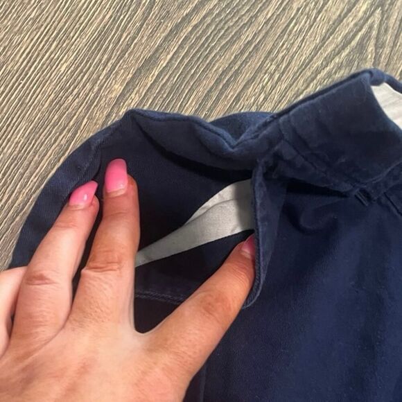 J.Crew Mens 7" Chino Shorts Mid Rise Flat Front Cotton Blend Stretch Navy Sz 32 - Picture 3 of 7